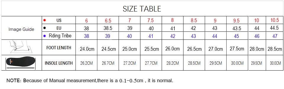 Sizes of Motorcycle Racing Shoes