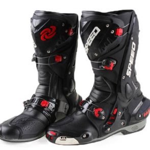 Red and black Motorcycle Long Boots