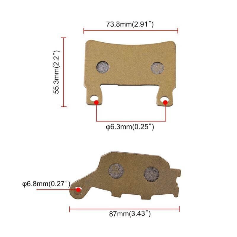 Honda CBR600F4 Brake Pads Dimensions