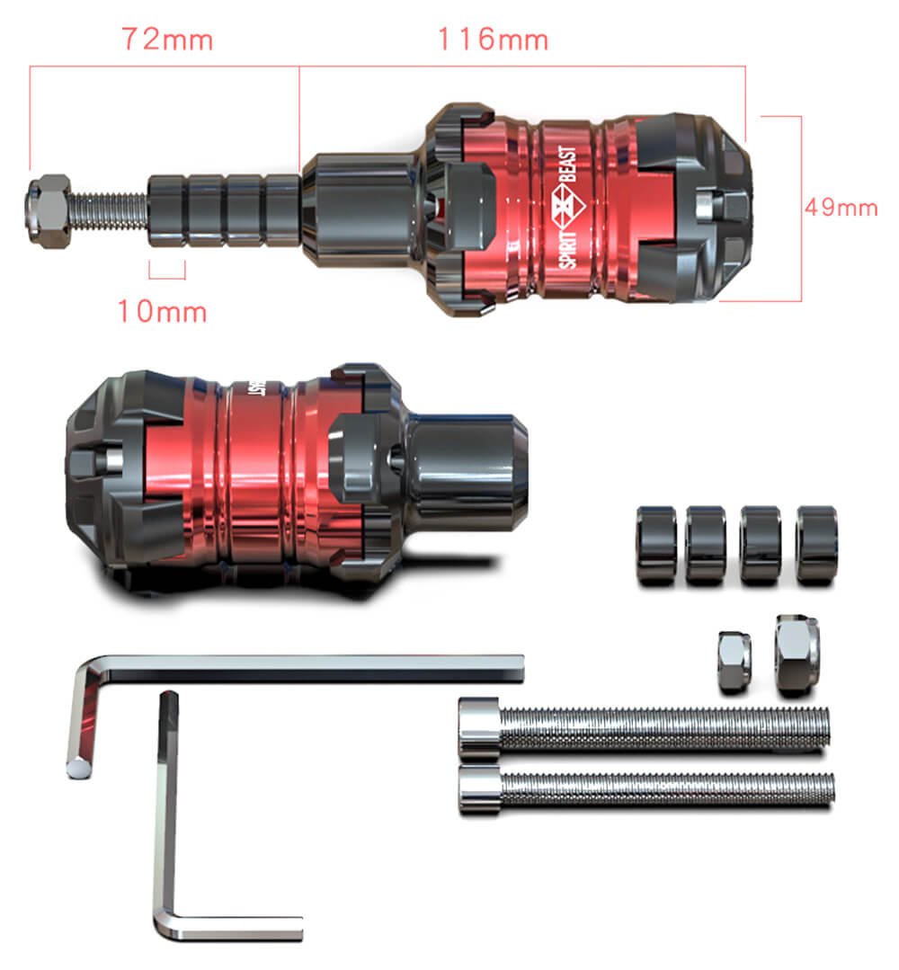 Universal Frame Sliders Protector Dimensions