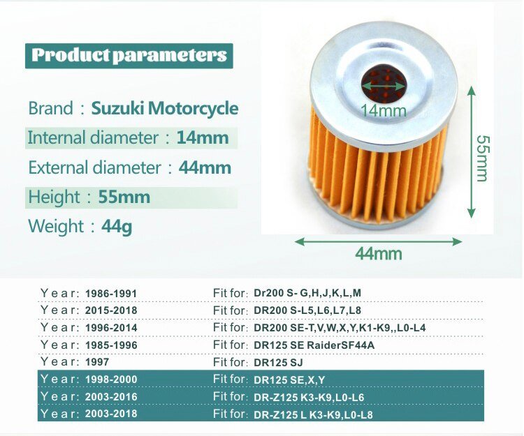 Scooter Yamaha YP400 Oil Filter Parameters