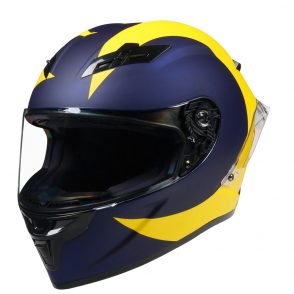 Yellow & Blue Motorcycle Racing Helmet