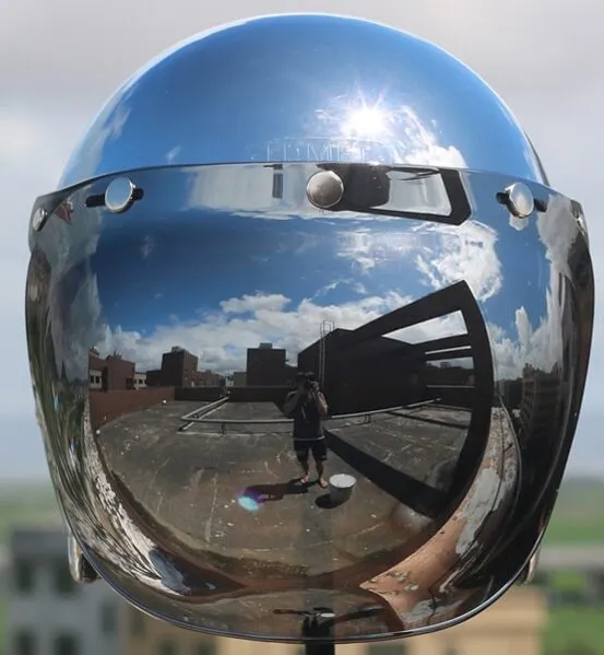 Vintage Style Chrome Helmet