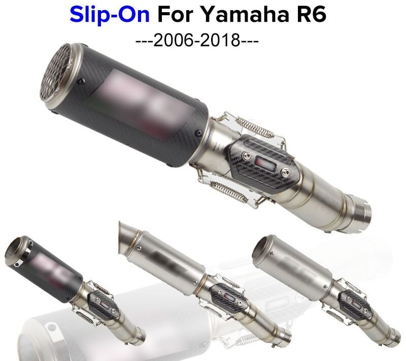 R6 Slip-on Motorcycle Exhaust Muffler Tip Baffle Mid Link Tube for Yamaha YZF R6