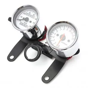 Motorcycle Odometer Tachometer Gauge with Black Bracket