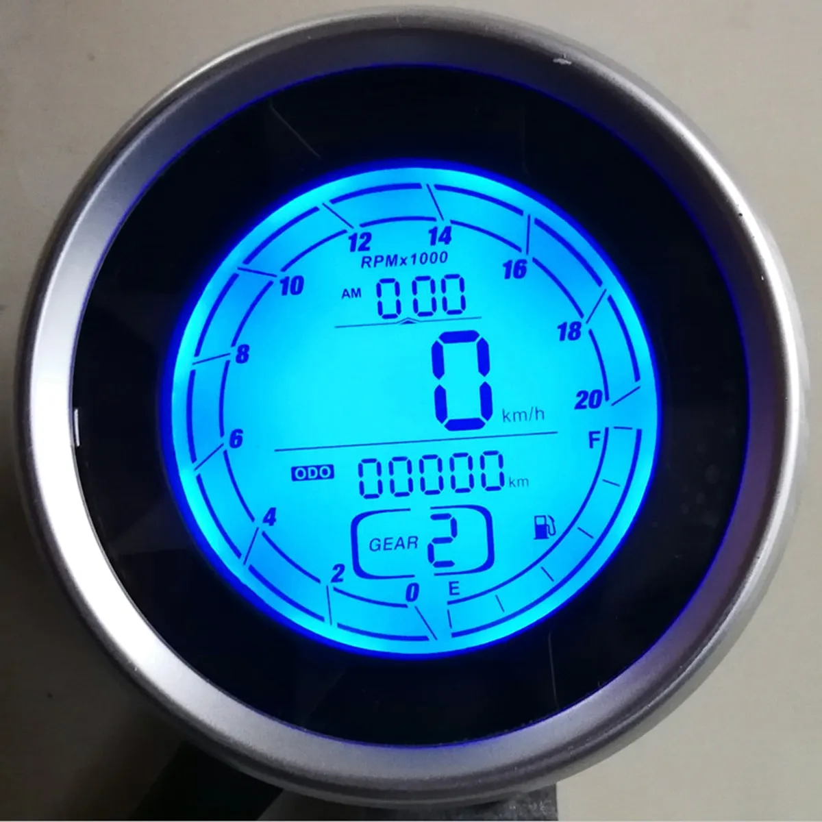 Universal Multi Function 20000 RPM Motorcycle Digital Speedometer 399 KMPH MPH Gear 1-6