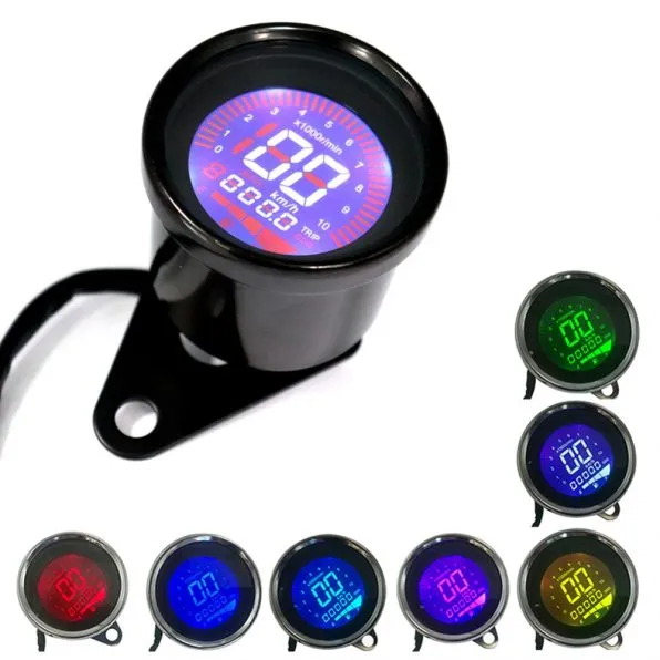 12V LCD Digital Universal Motorcycle Speedometer