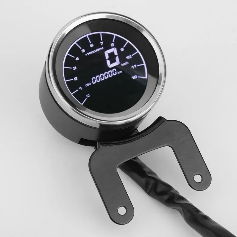 12 V Universal Motorcycle Tachometer Meter LED Backlight  Level Gauge oil 12RPM