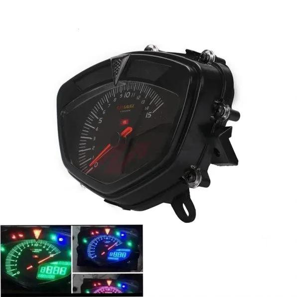 Motorbike LCD digital speedometer with dual range seven color screen