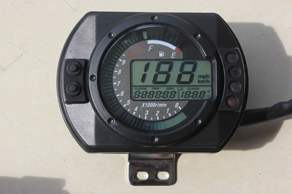Motorcycle 12500RPM Speedometer Digital 7 Colors LCD Display