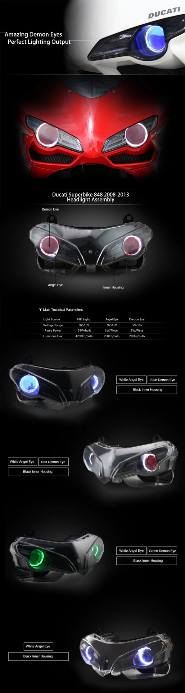 Ducati 848 KT LED Headlight