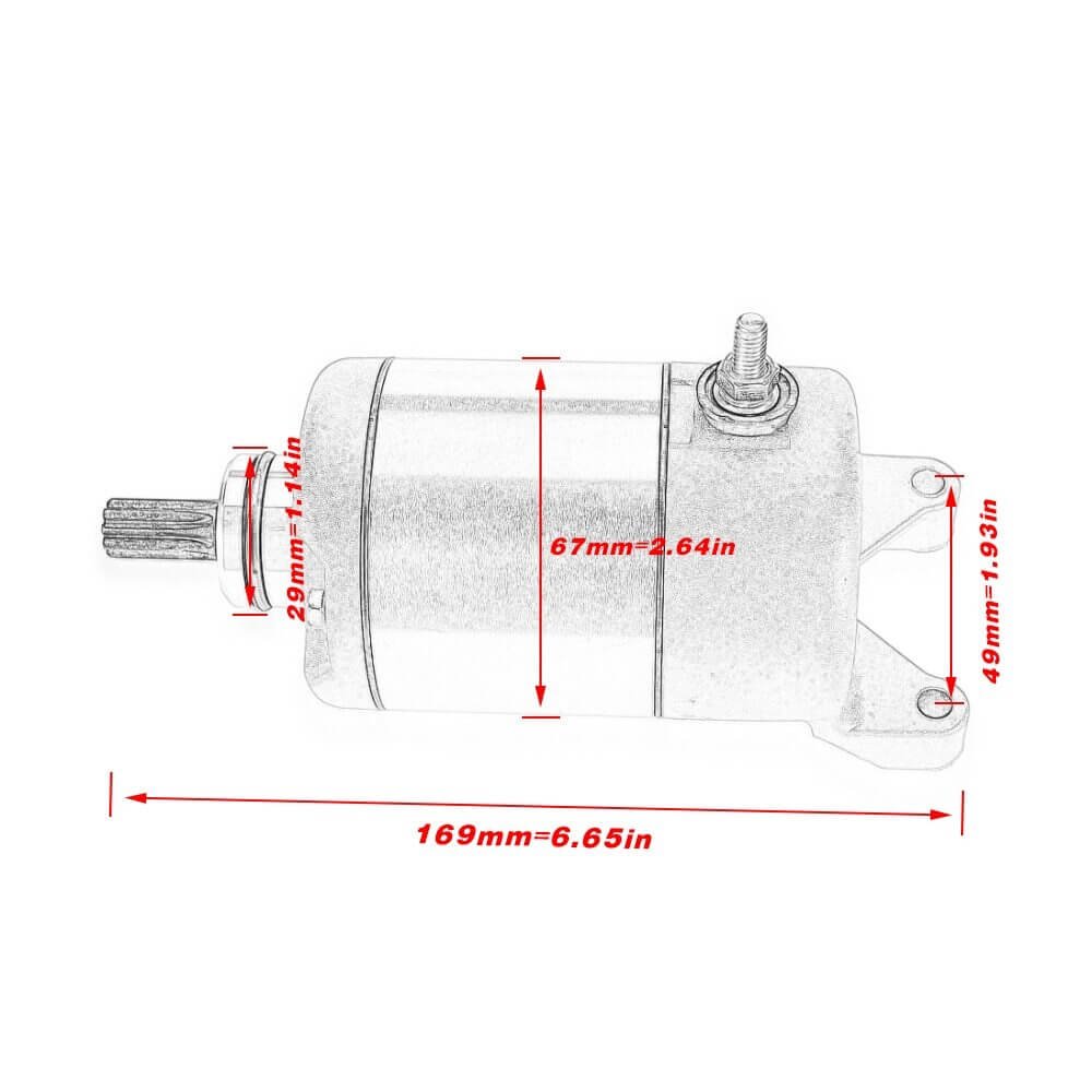 Engine Starter For Honda XR250 dimensions