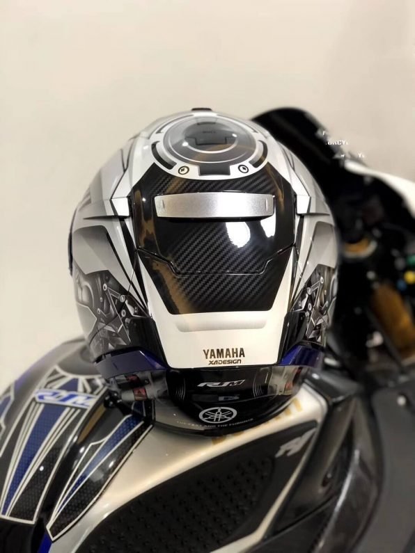 Full Face Yamaha Helmet Black and White