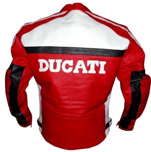 Ducati Men Racing Jacket Red and White 