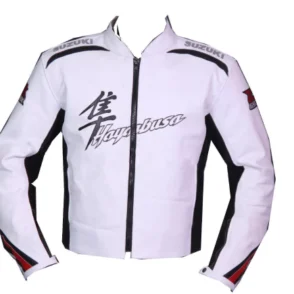 Suzuki Hayabusa white Leactehr Jacket