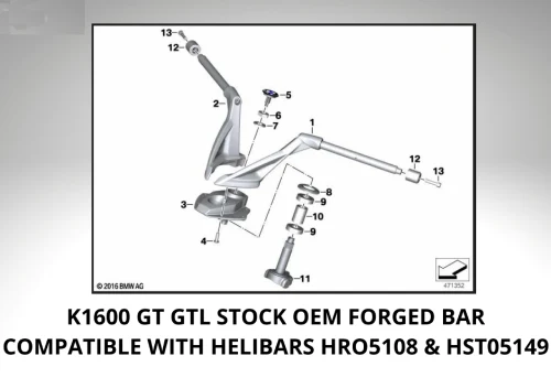 BMW K 1600 GT Handlebar 2010-2020