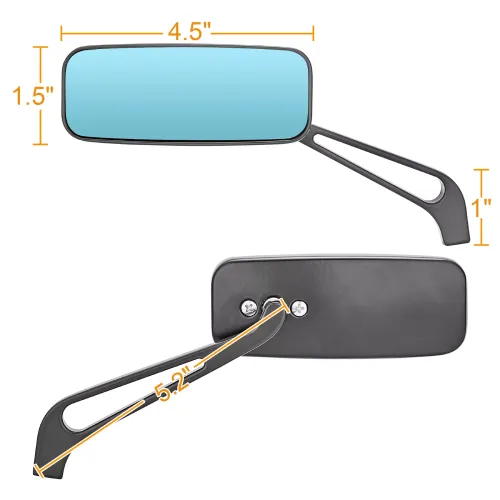 Harley Davidson Deluxe FLDE 107 Rectangle Rear-View Mirrors Black 2018-2020