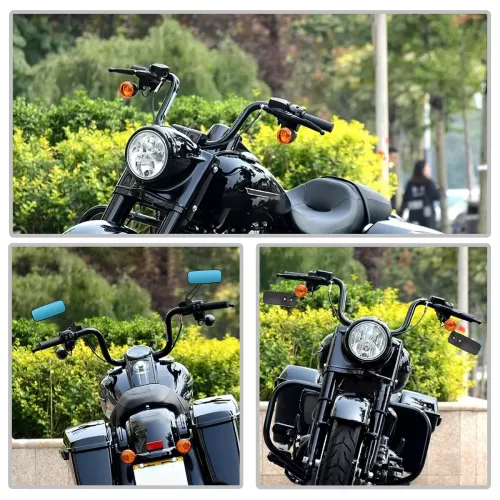 Harley Davidson Deluxe FLDE 107 Rectangle Rear-View Mirrors Black 2018-2020