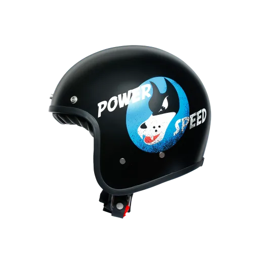 X70 MULTI DOT - POWER SPEED PURE MATT BLACK OPEN FACE HELMET