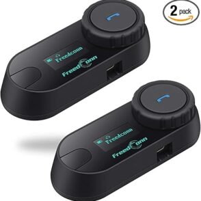 Wireless Bluetooth Motorcycle Intercom System, Dual-Rider Communication