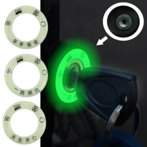 3x Luminous Ignition Key Ring Cover Stickers ,Universal Motorcycle Accessories Set