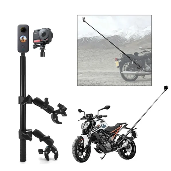 Motorcycle Selfie Stick Mount for Insta360 One X2 X3 Monopod Handlebar Bracket