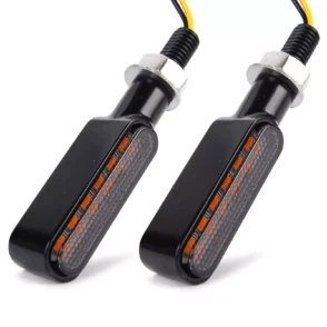 2x Flowing LED Motorcycle Turn Signals Light Blinker Indicator Tail Lights Amber