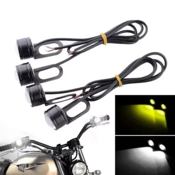 2PCS Eagle Eye LED Driving Light DRL Headlight Fog Lamp for Motorcycles - Bright Auxiliary Lighting