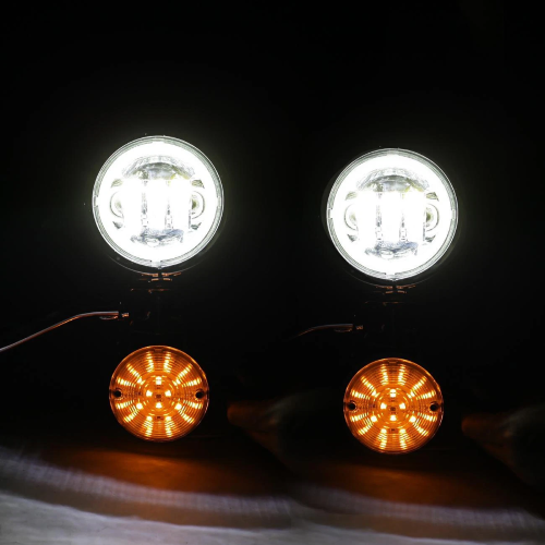 Harley-Davidson Electra Glide Police FLHTP 4.5" LED Passing Lights Turn Signals Bar 2010-2013
