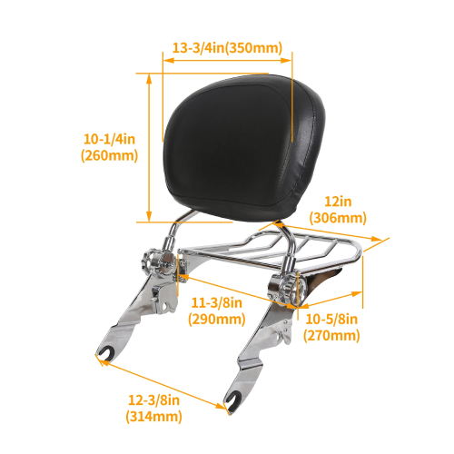 Harley-Davidson Electra Glide Police FLHTP Adjustable Backrest Sissy Bar Luggage Rack 2010-2014