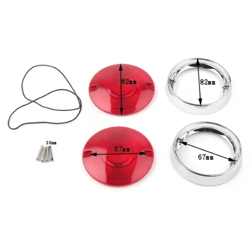 Harley-Davidson Electra Glide Police FLHTP Deep Dish Turn Signal Light Bezels Red Lens Trim Ring  2011-2013