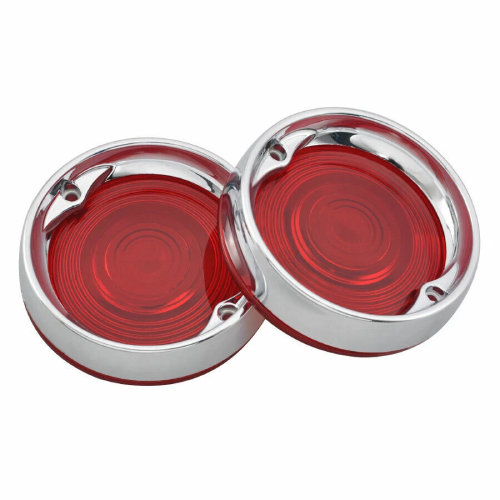 Harley-Davidson Electra Glide Police FLHTP Deep Dish Turn Signal Light Bezels Red Lens Trim Ring  2011-2013