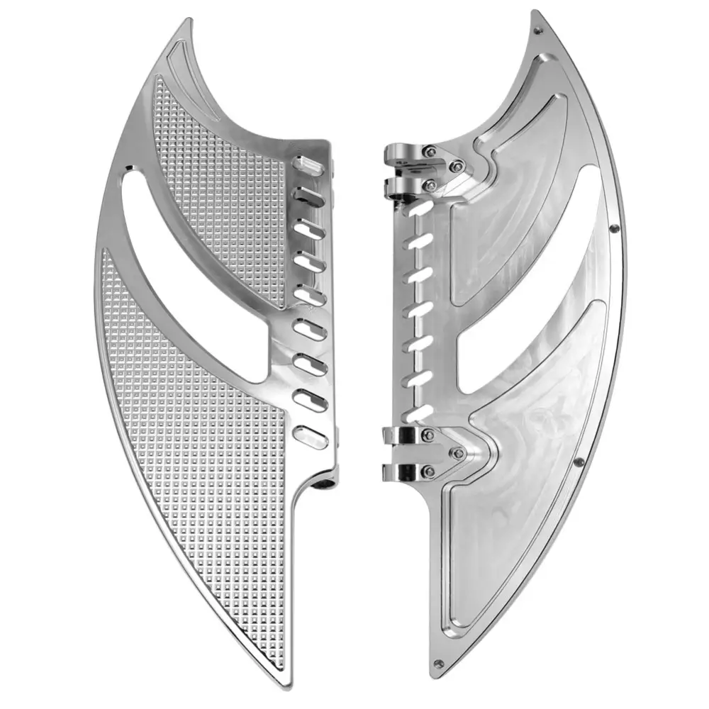 Footpegs / Floorboards: wider pegs or boards for steadier footing on long rides.