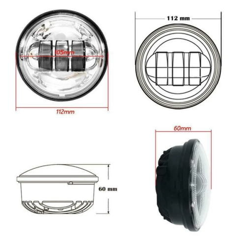 Harley-Davidson Electra Glide CVO Ultra Classic FLHTCUSE6 4.5" Passing Lights 2011