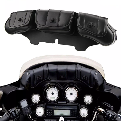 Harley-Davidson Electra Glide Ultra Classic Screamin Eagle FLHTCUSE3 3-Pocket Windshield Batwing Fairing Pouch Bag 2008