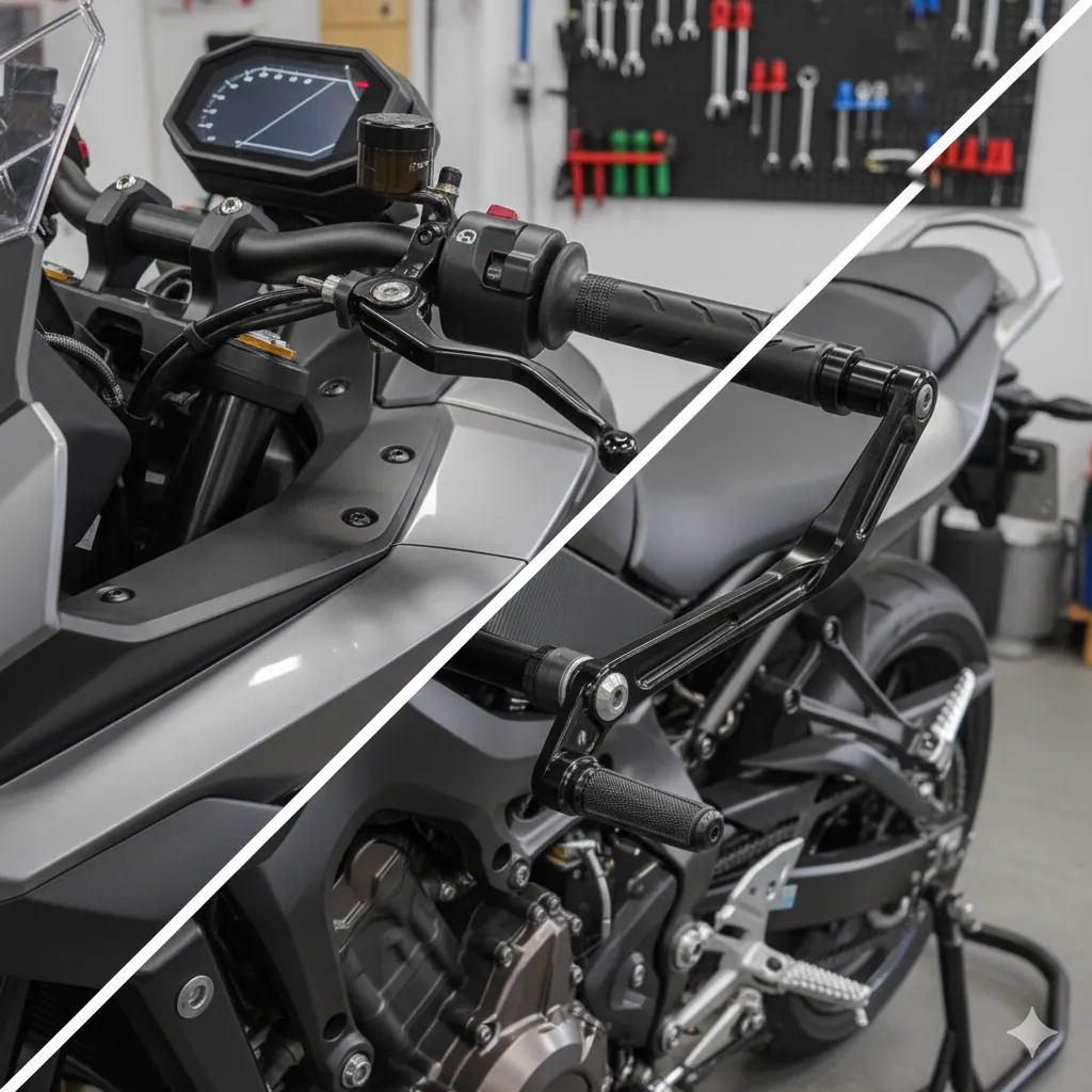 Motorcycle Handlebars, Levers, and Footpegs