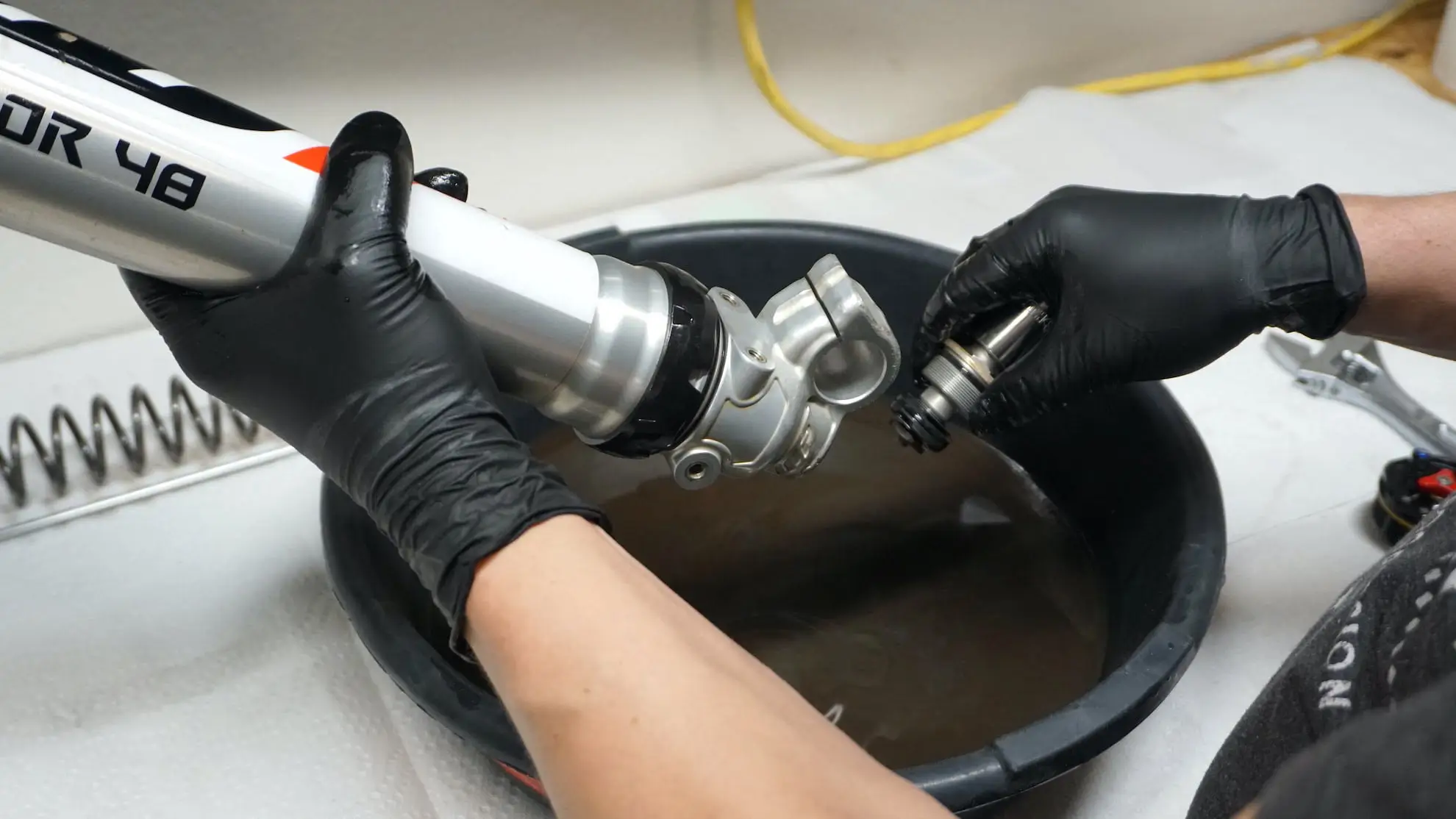 Preparing for a Fork Oil Change at Home