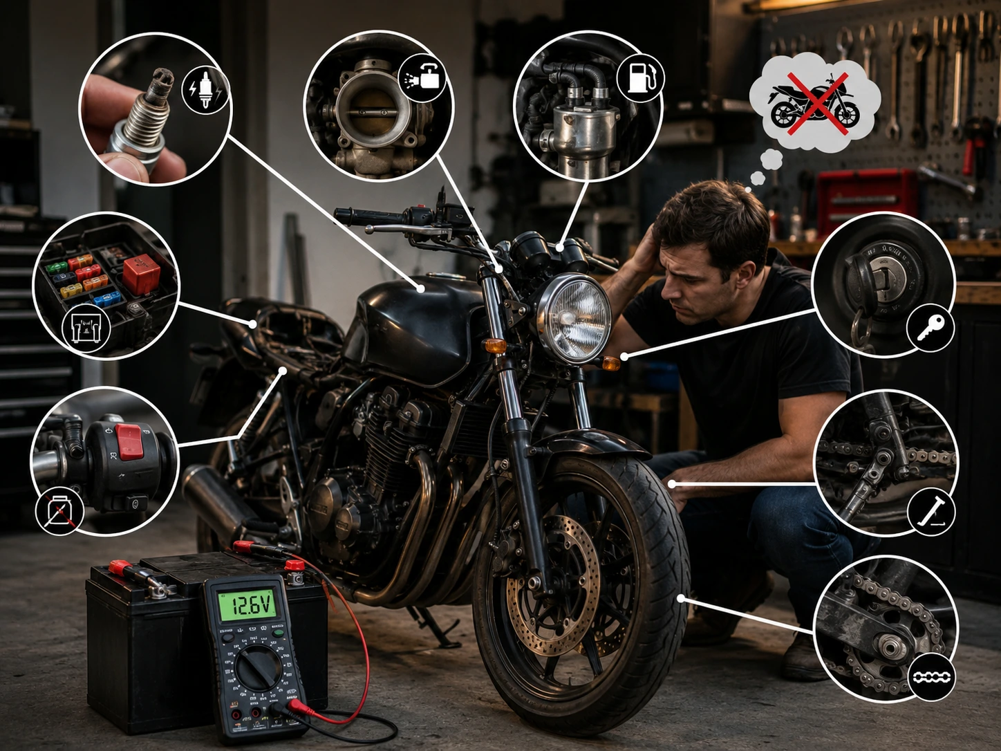 Why Doesn't a Motorcycle Start Even with a Charged Battery?