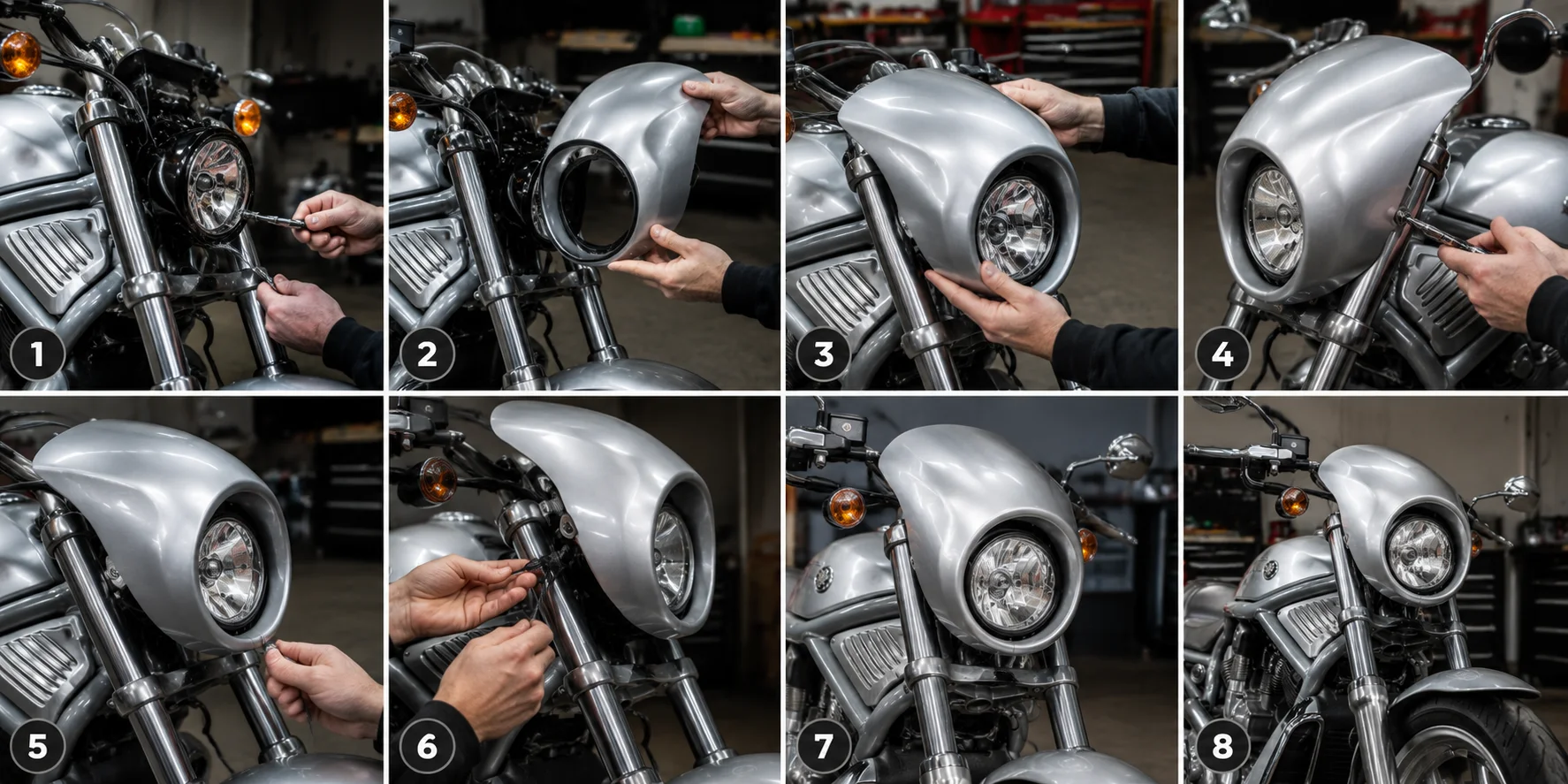 VRSCA headlight fairing installation 