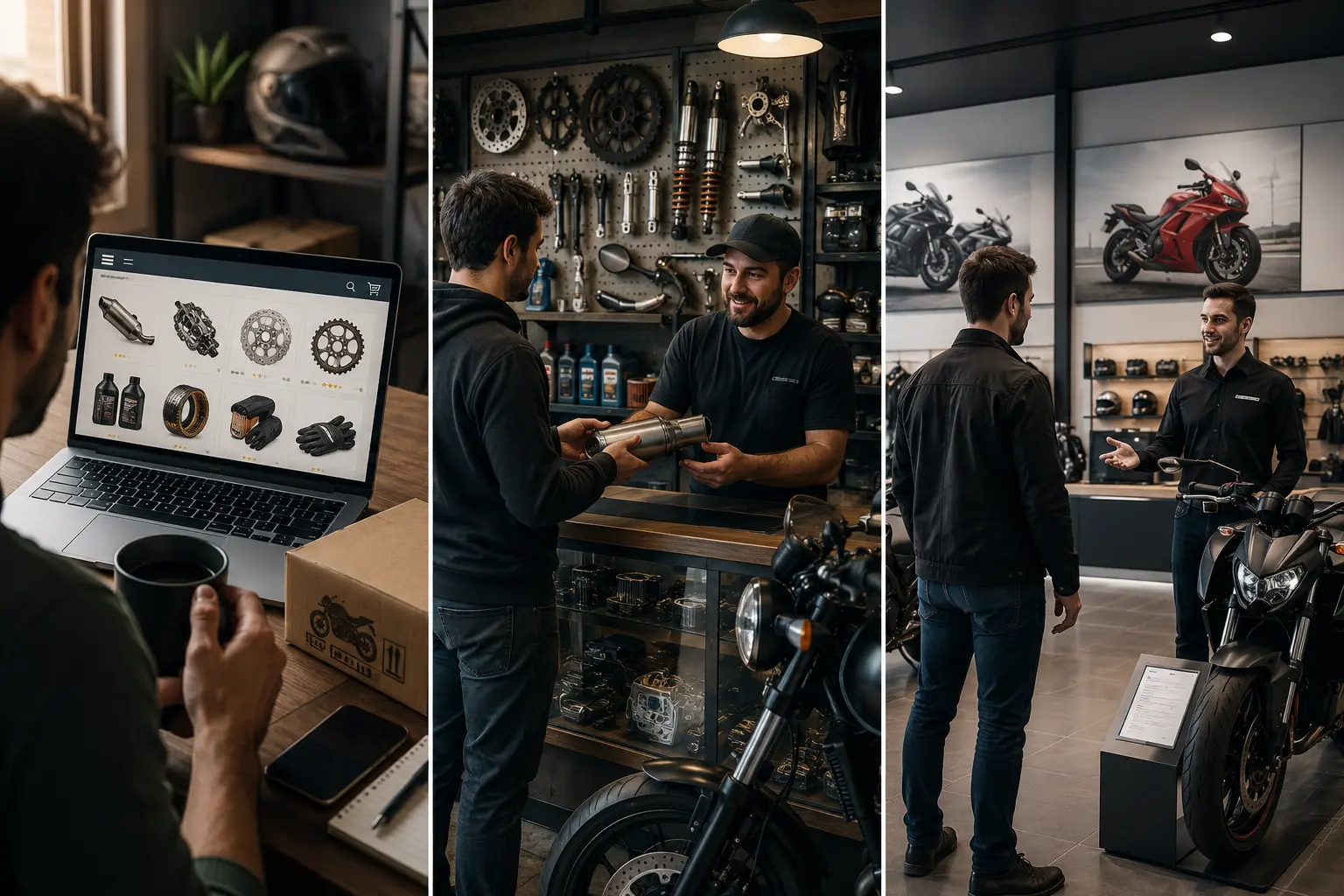 Online Motorcycle Parts Store vs Local Shop vs Dealership