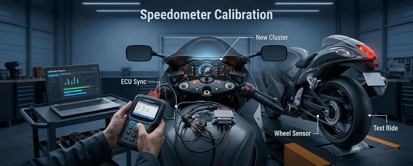 Suzuki Hayabusa speedometer calibration process
