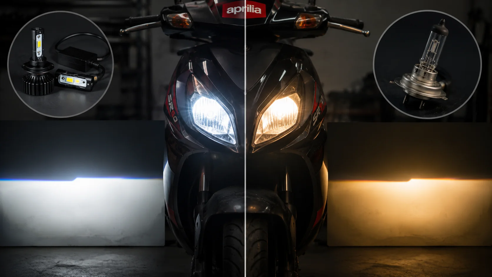 LED vs halogen headlight comparison