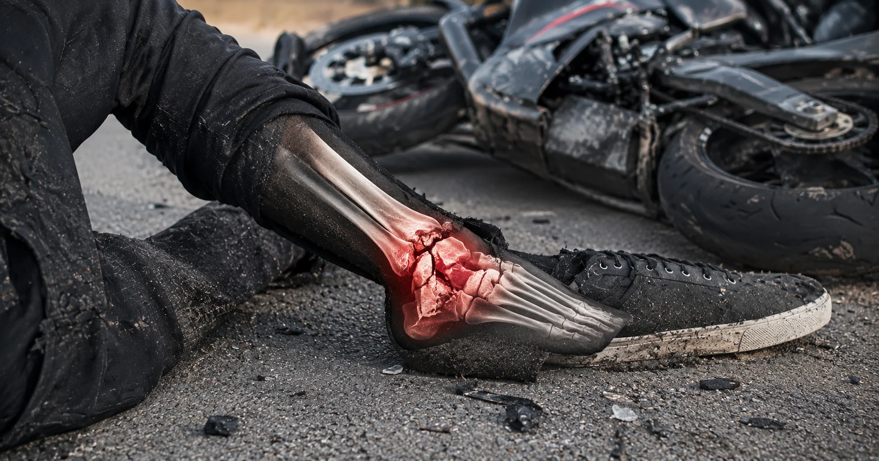 Motorcycle foot and ankle injury