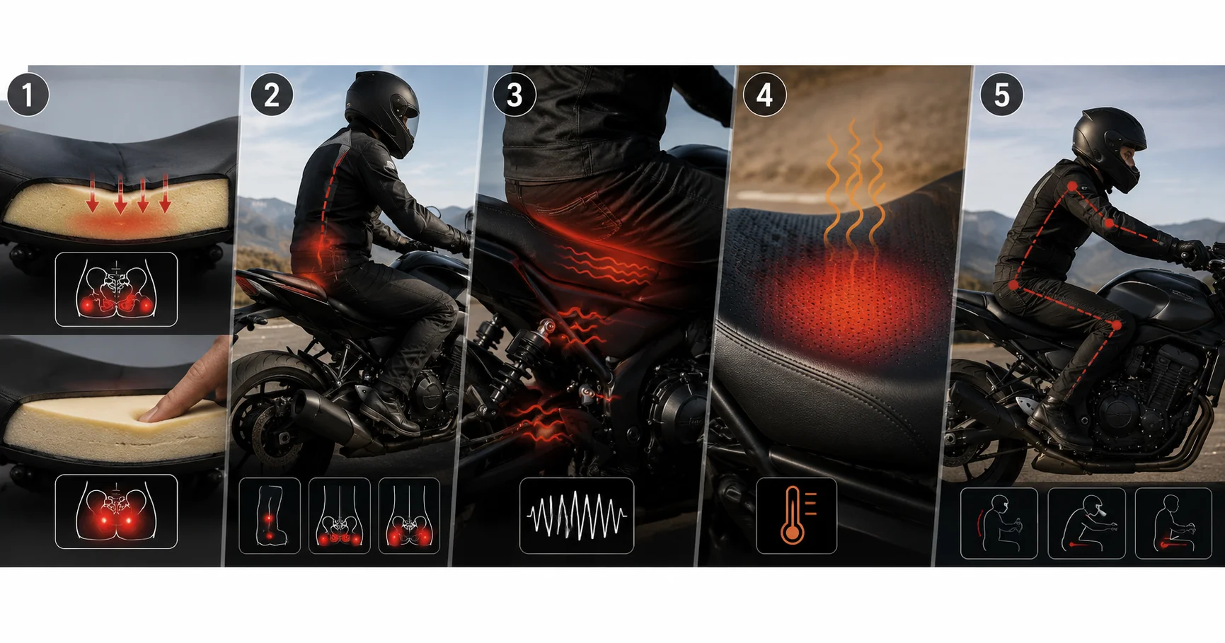 Motorcycle seat pain causes