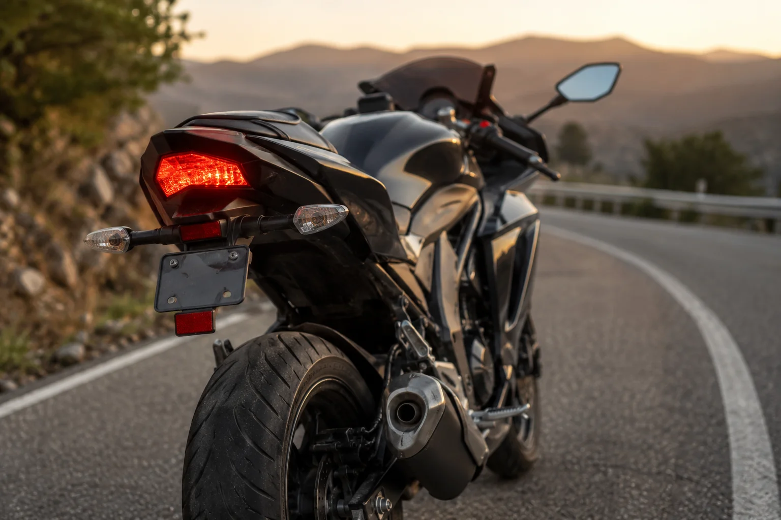 Motorcycle rear view