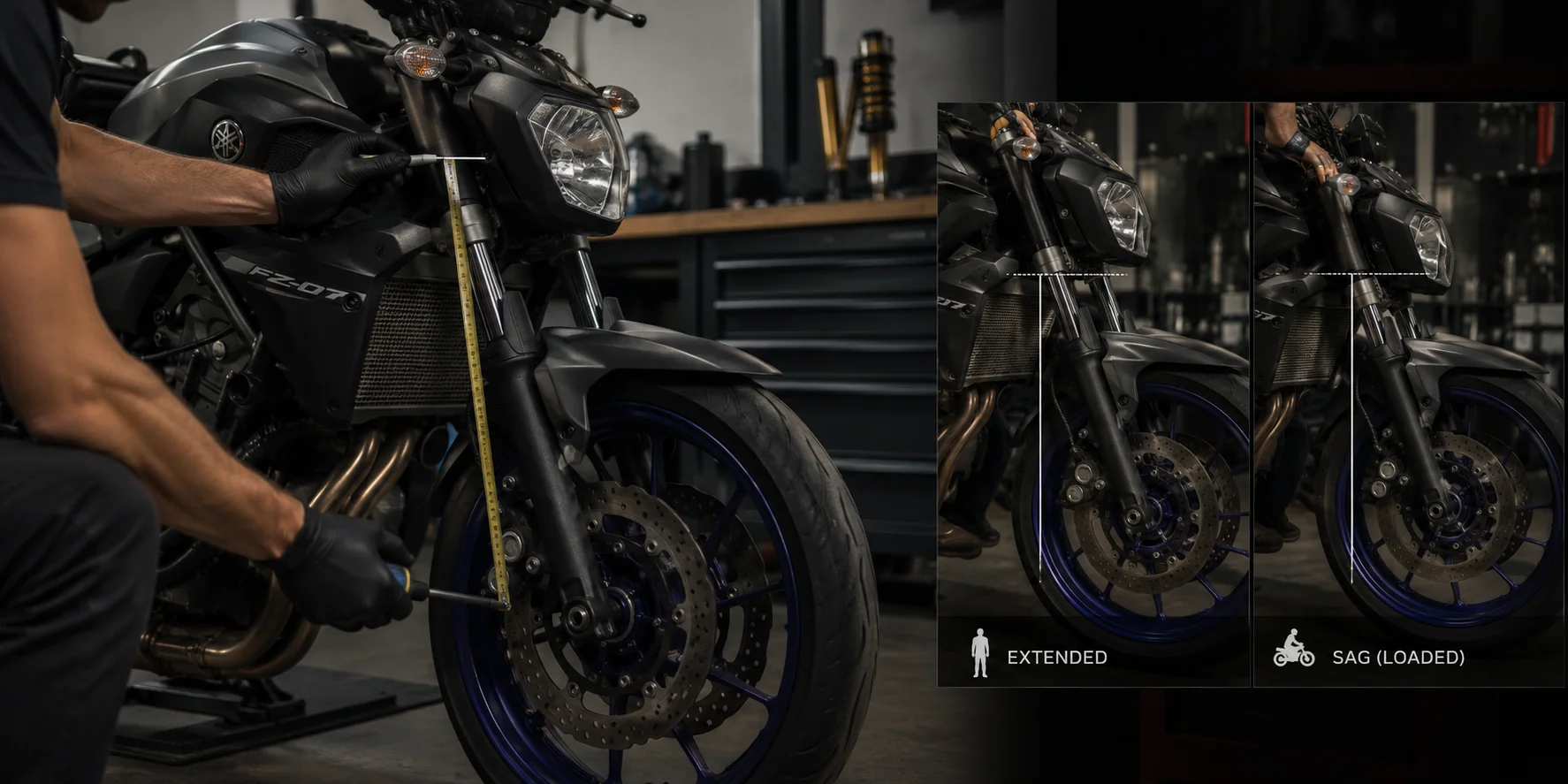 Yamaha FZ-07 fork sag adjustment