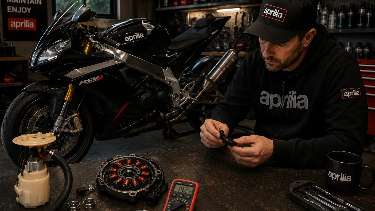 Aprilia maintenance inspection