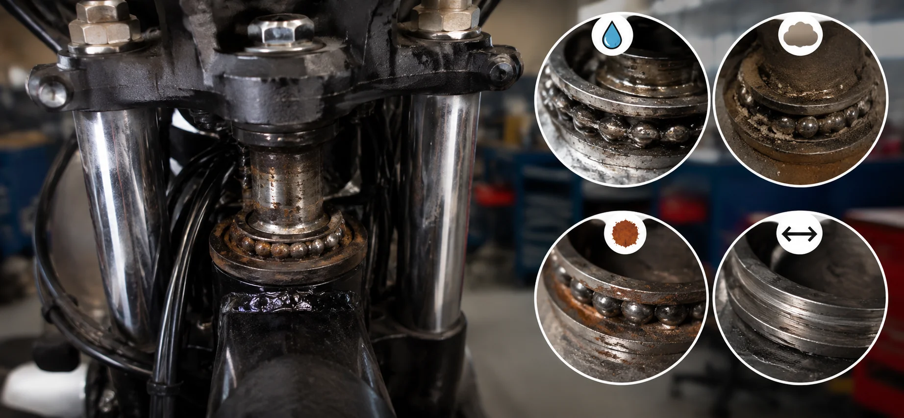 Steering head bearing wear