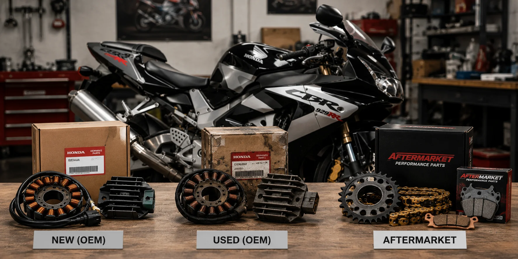 New, used, and aftermarket CBR929RR parts comparison