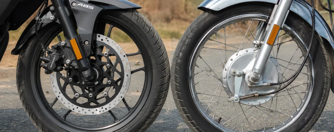 Disc vs drum motorcycle brakes